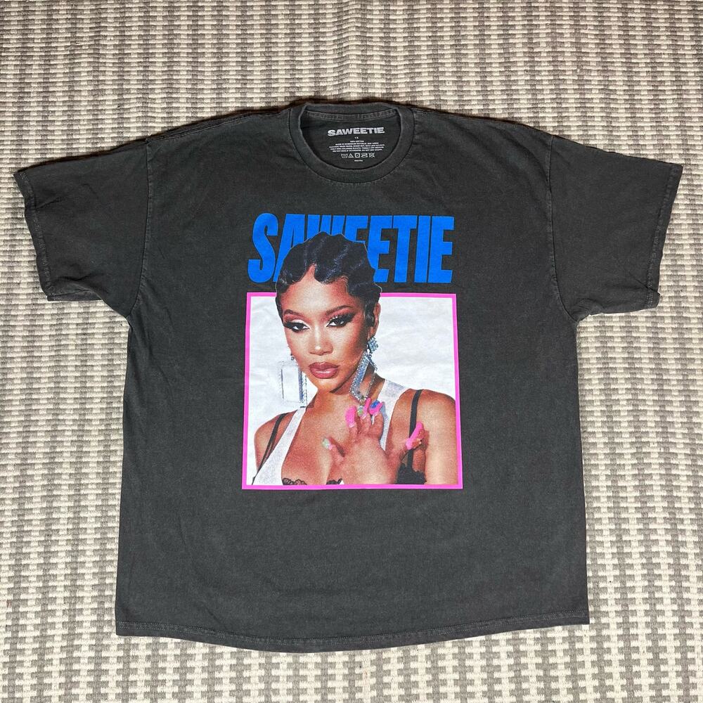 Saweetie Portrait Black Tee‎ T Shirt Men’s Sz XL New
